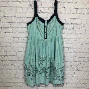 Torrid Disney Little Mermaid Mint Green and Black Dress